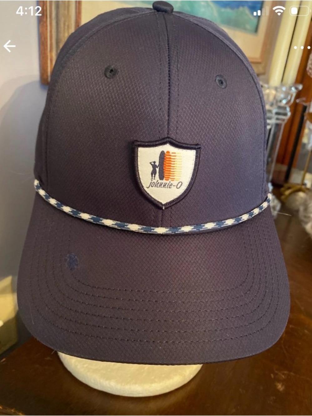 V! Johnnie-O Hat Mens Snapback Adjustable Blue Baseball Cap Rope